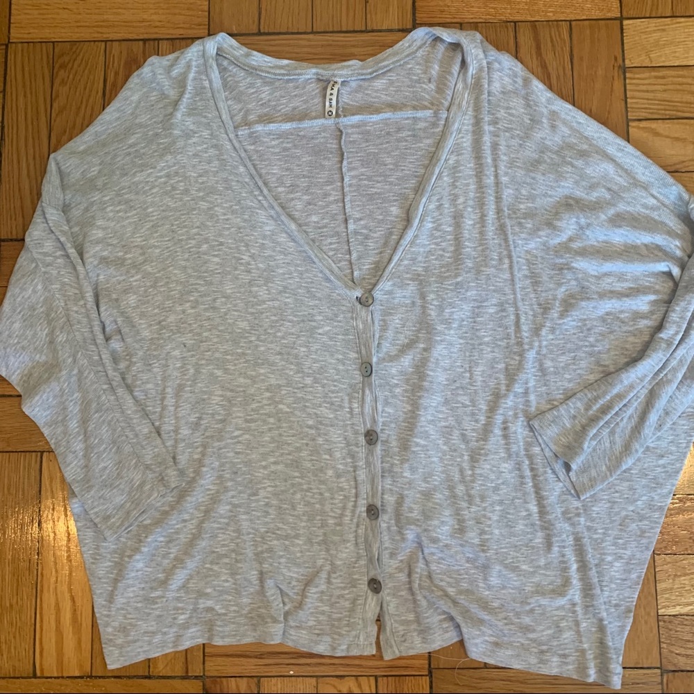 HEATHER GREY LIGHTWEIGHT OVERSIZED CARDIGAN